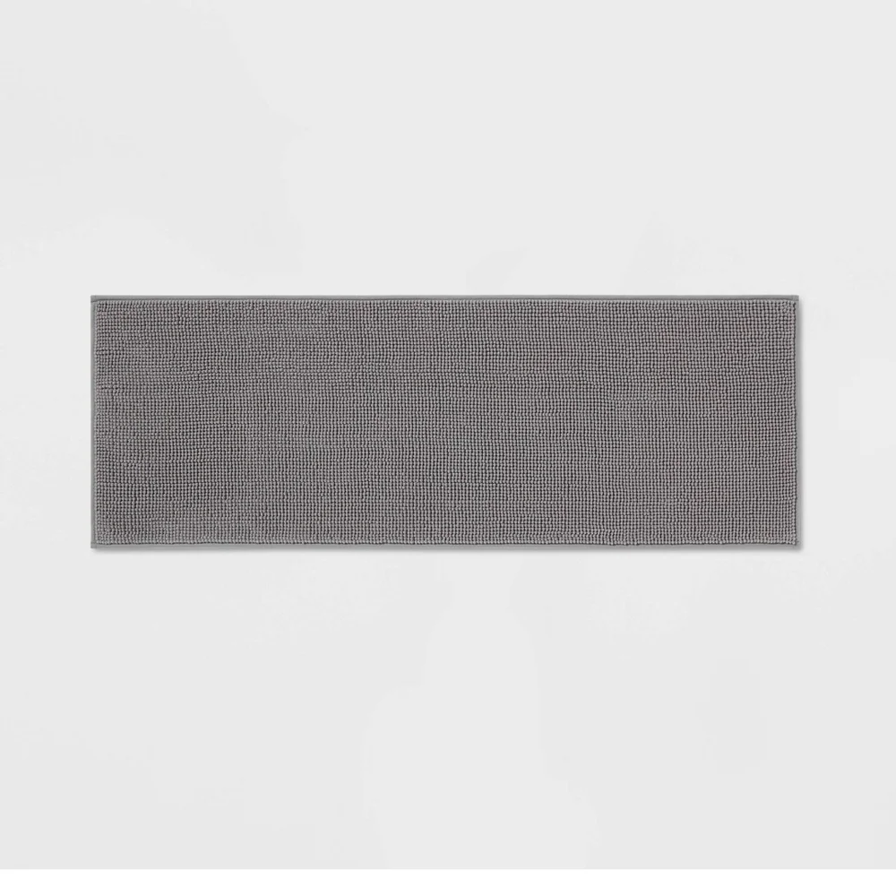 Room Essentials Chenille Bath Runner 20x58 Inch Dark Gray